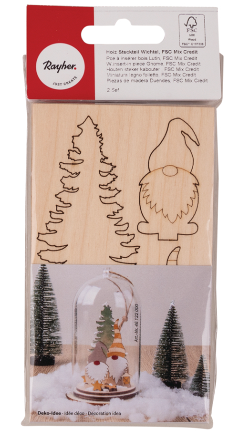 Kabouter, houten steker 2 St.